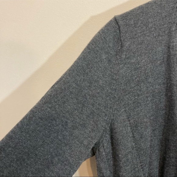 Anthropologie Dark Grey Tie Front Detail Open Cardigan Sz Medium - Picture 8 of 8